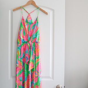 Bright Tropical Lily Pulitzer Maxi Dress
